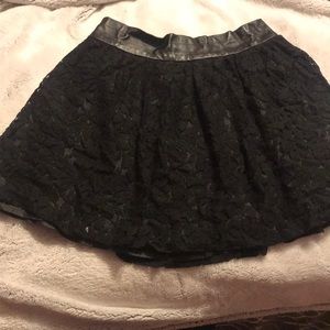 Black floral print skirt